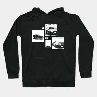 NISSAN SKYLINE GT-R R32 Black 'N White Archive (Black Version) Hoodie